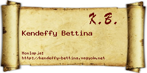 Kendeffy Bettina névjegykártya